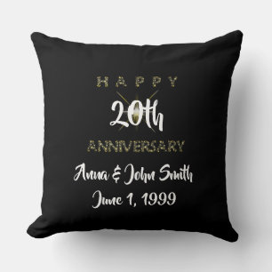 Coussin Étoile joyeuse d'anniversaire personnalisable