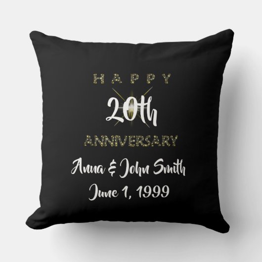 Coussin Étoile joyeuse d'anniversaire personnalisable (Recto)
