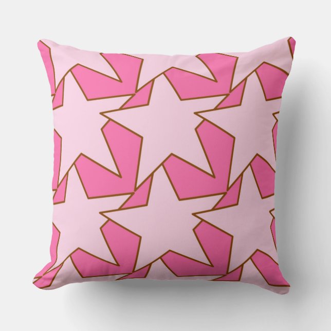 Coussin Etoile moderne géométrique - Tons de corail rose (Recto)