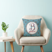Coussin Étoile Monogramme Initiale du nom de famille Nauti (Chaise)