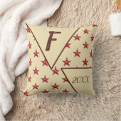 Coussin Étoile Monogramme Initiale Rouge Brun Objet de Déc (Couverture)