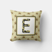 Coussin Étoile Monogramme Or Noir Initial Élégant (Recto)