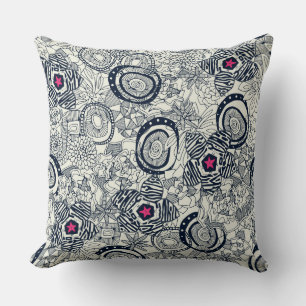 Coussin étoile rose ivoire succulente