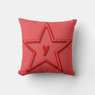 Coussin - Étoile rouge avec lettre