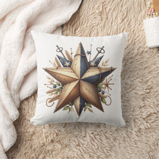 Coussin Étoile rustique nautique (Couverture)