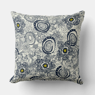 Coussin étoile succulente ivoire chartreuse
