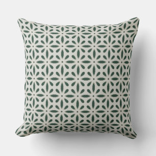 Coussin Étoile verte éclatée Menthe Floral