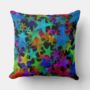 Coussin Étoiles arc-en-ciel cool groovy