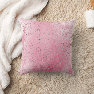 Coussin Étoiles Argent Roses