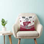 Coussin Étoiles Argentées Marron des Filles de Cheer-leadi (Chaise)