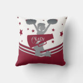 Coussin Étoiles Argentées Marron des Filles de Cheer-leadi (Verso)