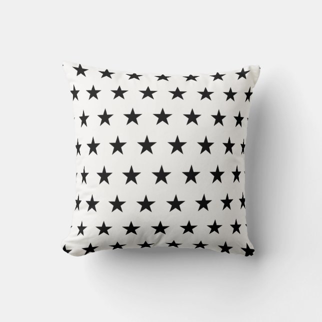 Coussin Étoiles blanches et noires (Recto)