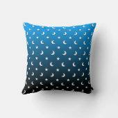 Coussin Etoiles blanches minuscules et lunes en bleu (Verso)