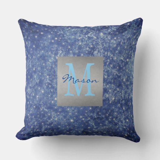 Coussin Etoiles bleu et blanc de l'espace Jeter l'oreiller (Recto)