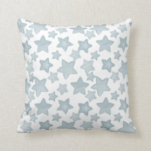 Coussin Étoiles bleues d'aquarelle