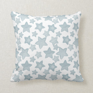 Coussin Étoiles bleues d'aquarelle