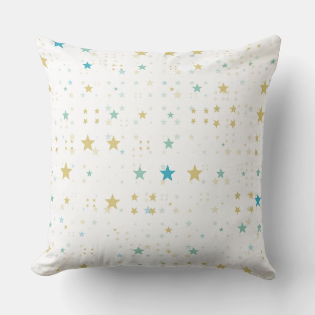 Coussin Étoiles bleues et jaunes (Recto)