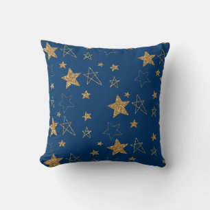 Coussin Etoiles brillantes de Parties scintillant d'or