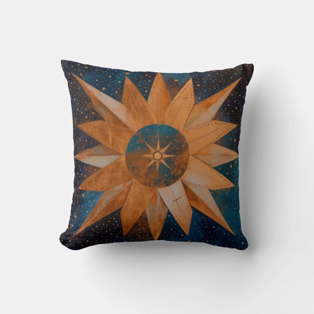Coussin Étoiles célestes Mystique bleu foncé (Recto)
