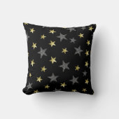 Coussin Etoiles d'argent et d'or Black Hollywood Star Glam (Recto)
