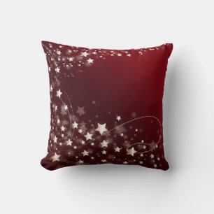 Coussin Étoiles de Confettis en Feuille de Faux Doré Paill