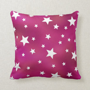 Coussin Étoiles de rose et de blanc