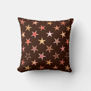 Coussin Étoiles de Twinkings modernes, Chocolat Brown et T
