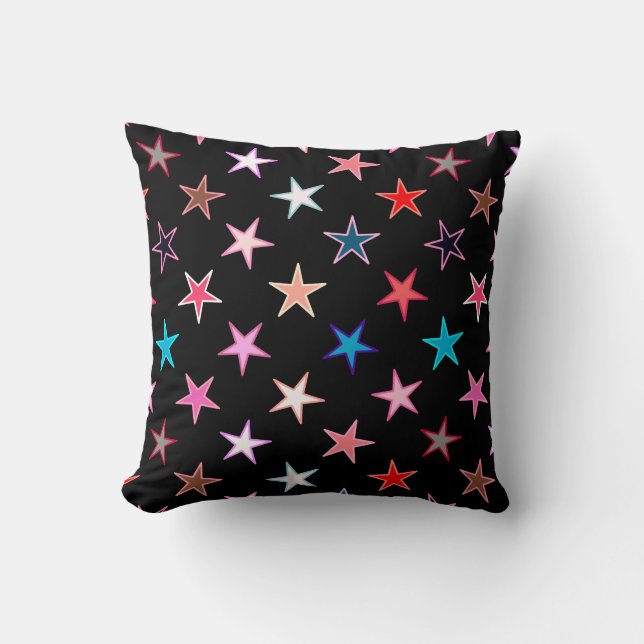 Coussin Étoiles de Twinkings modernes, couleurs de bijoux  (Recto)