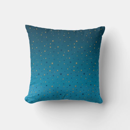 Coussin étoiles d'or sur le bleu. (Recto)