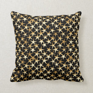 Coussin Étoiles d'or sur un arrière - plan noir