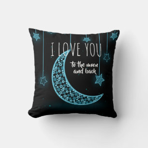 Coussin Étoiles et Lune avec Citation