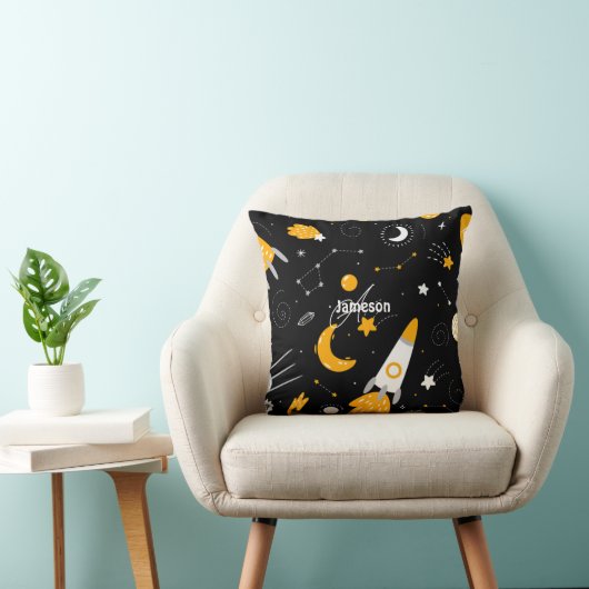 Coussin Etoiles et Lune Rocket spatiale (Chaise)