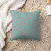 Coussin Étoiles et lunes grises et Turquoises (Couverture)