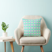 Coussin Étoiles et Lunes Mignonnes sur Fond Sarcelle (Chaise)