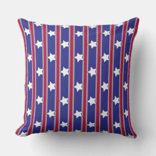 Coussin Étoiles et rayures patriotiques amusantes et fanta