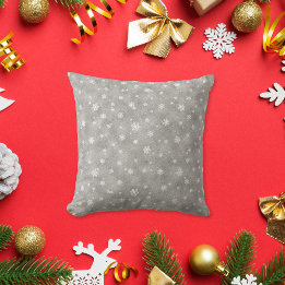 Coussin Étoiles Flocons de Neige Paillettes Argentées Élég