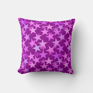 Coussin Étoiles géométriques modernes, Améthyste violet et