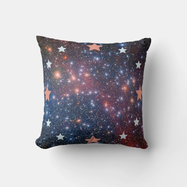 Coussin Étoiles géométriques sur une nébuleuse cosmique. (Recto)