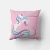 Coussin Étoiles Glittery Étincelle Unicorne rose (Verso)