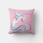 Coussin Étoiles Glittery Étincelle Unicorne rose (Recto)