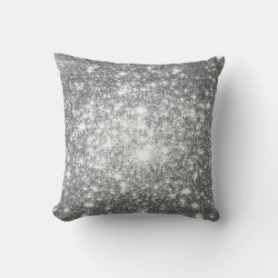 Coussin Étoiles gris argenté Parties scintillant Astral