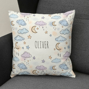 Coussin Étoiles, lunes et nuages fluides