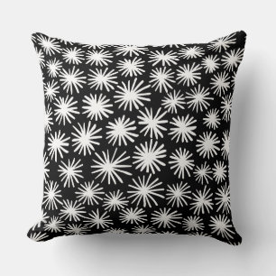 Coussin Étoiles Motif - Blanc sur noir