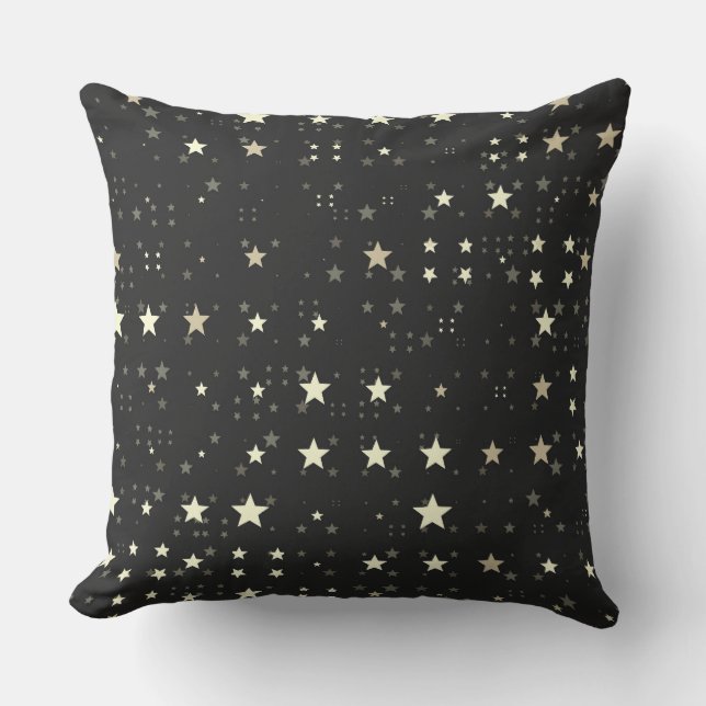 Coussin Étoiles noires et blanches (Recto)