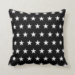 Coussin Étoiles noires et blanches modernes