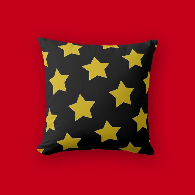 Coussin Etoiles Or/Jaune Et Noire Anniversaire (Créateur téléchargé)