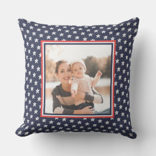 Coussin Étoiles patriotiques rouges, blanches et bleues av