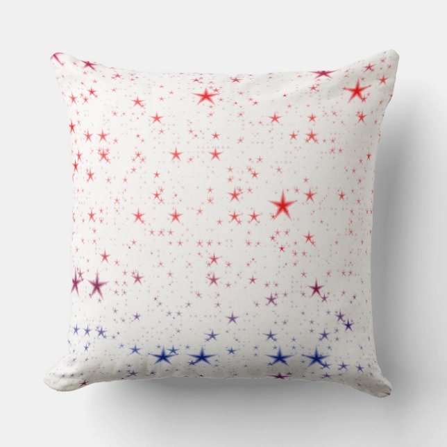 Coussin Étoiles rouge, blanche et bleue (Recto)