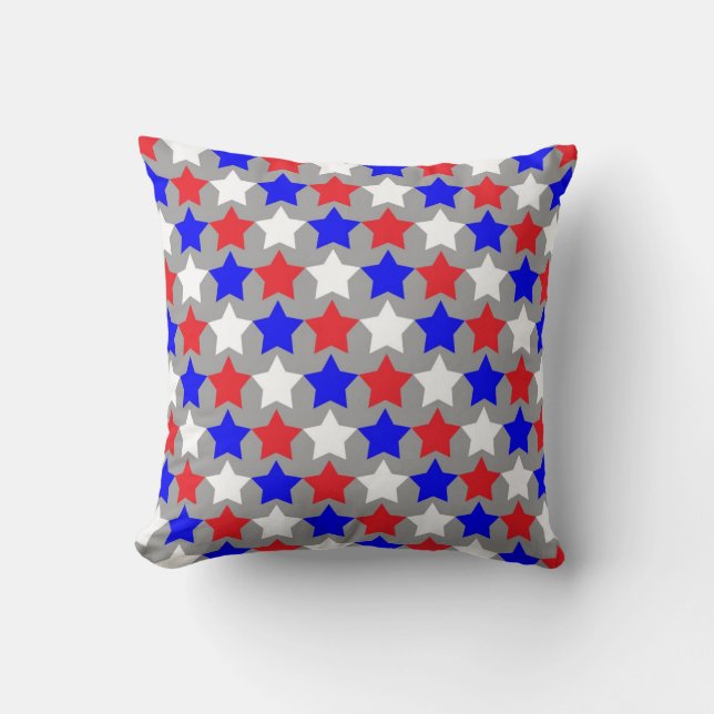 Coussin étoiles rouges blanches et bleues (Recto)