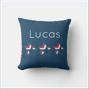 Coussin Étoiles rouges blanches et bleues